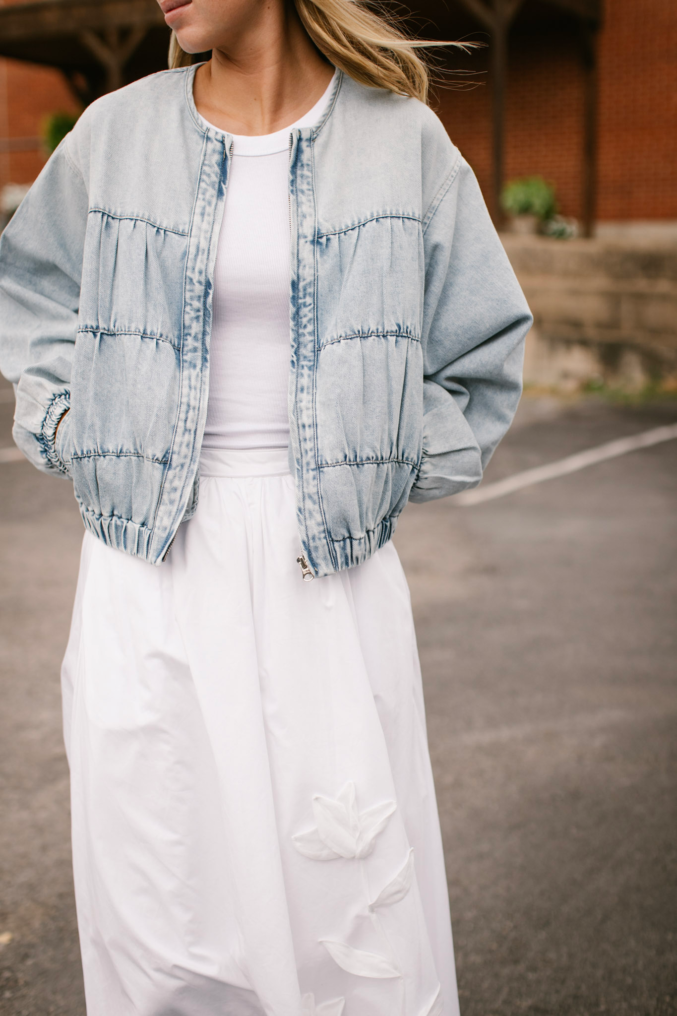 Light Denim Zip Up Jacket