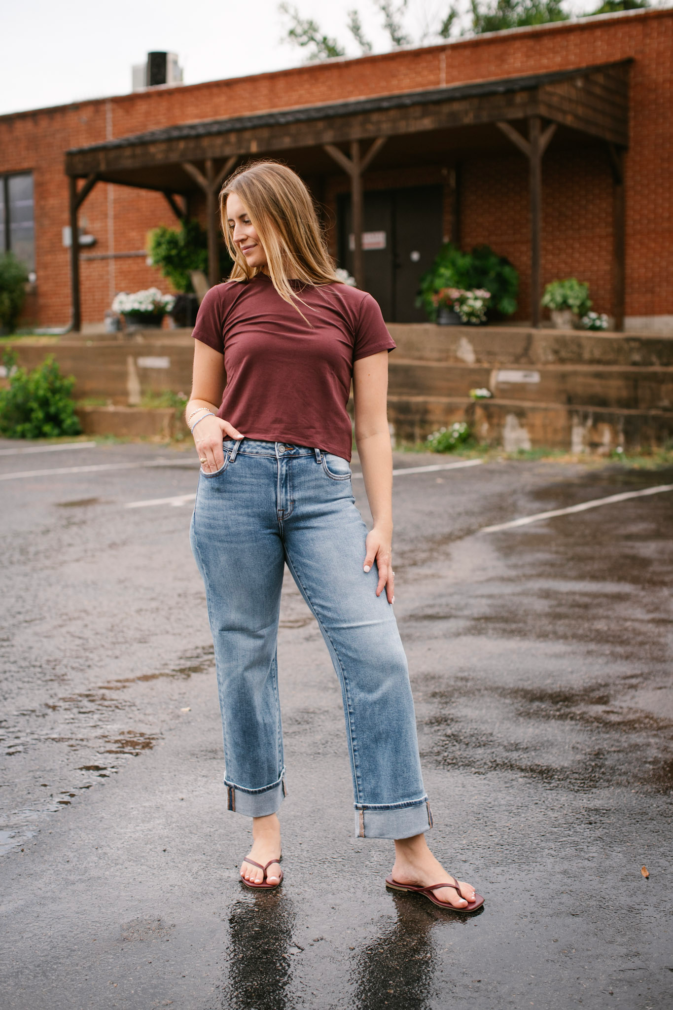 Ella Mid Rise Cuffed Jeans