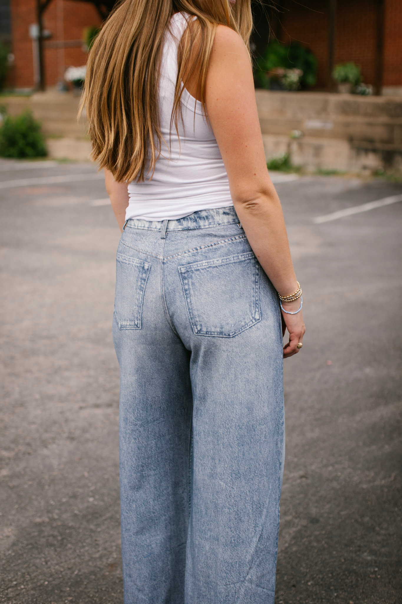 French Terry Faux Jeans
