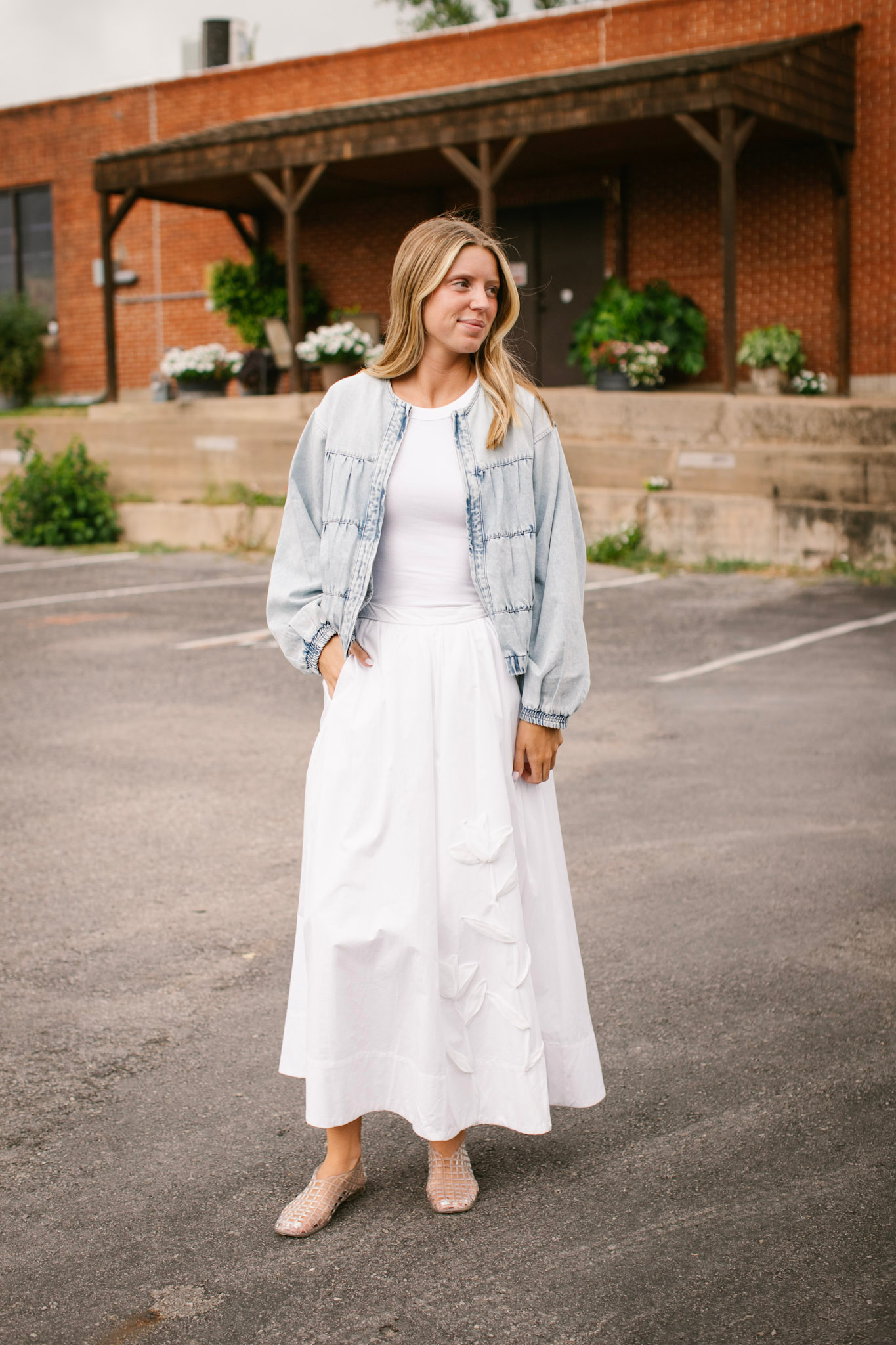 Light Denim Zip Up Jacket