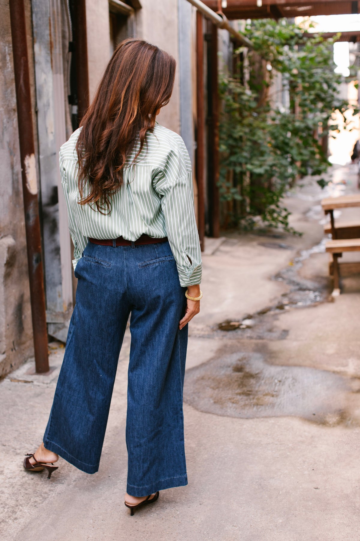 Dark Denim Welt Pocket Pants