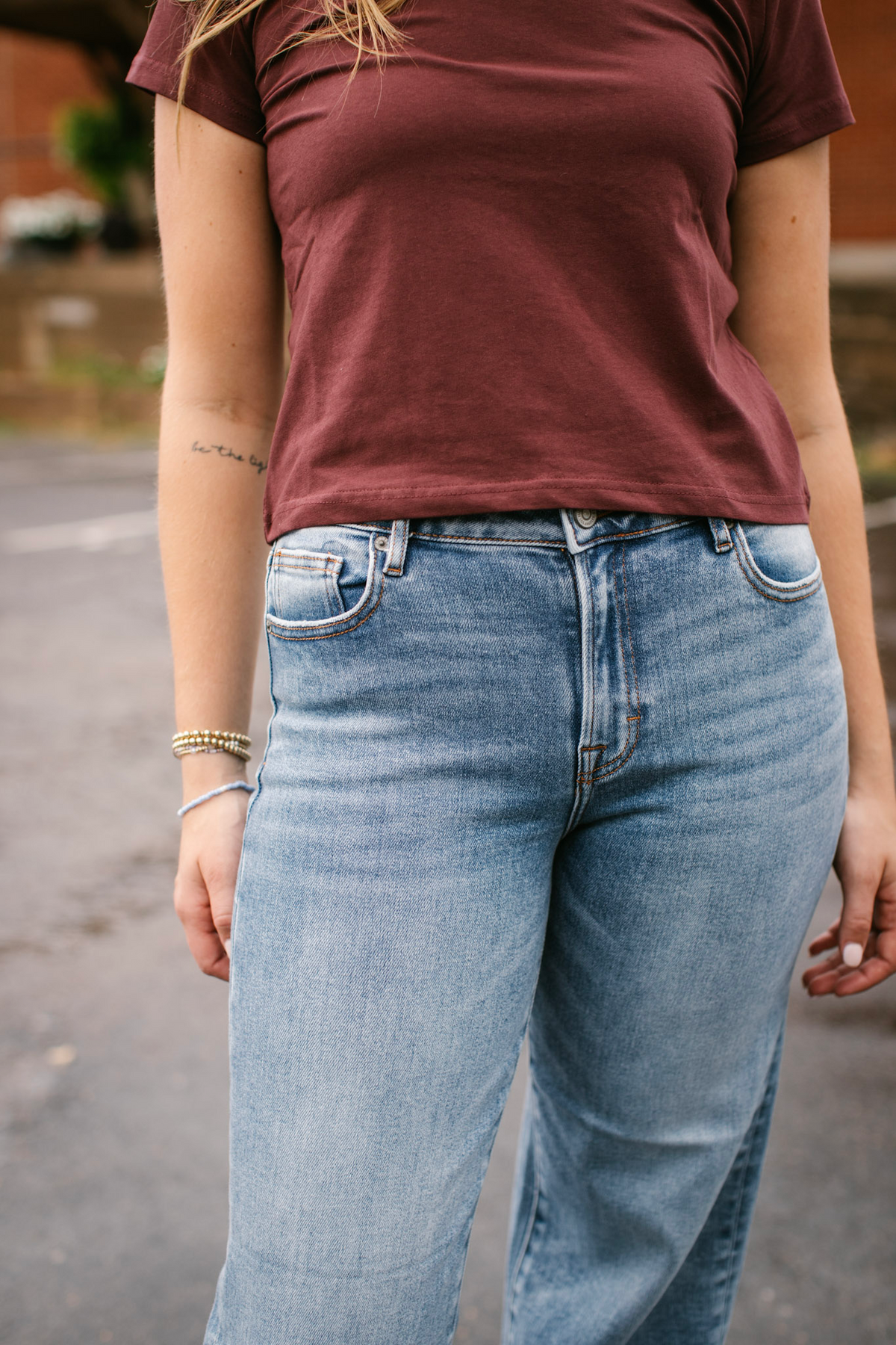 Ella Mid Rise Cuffed Jeans