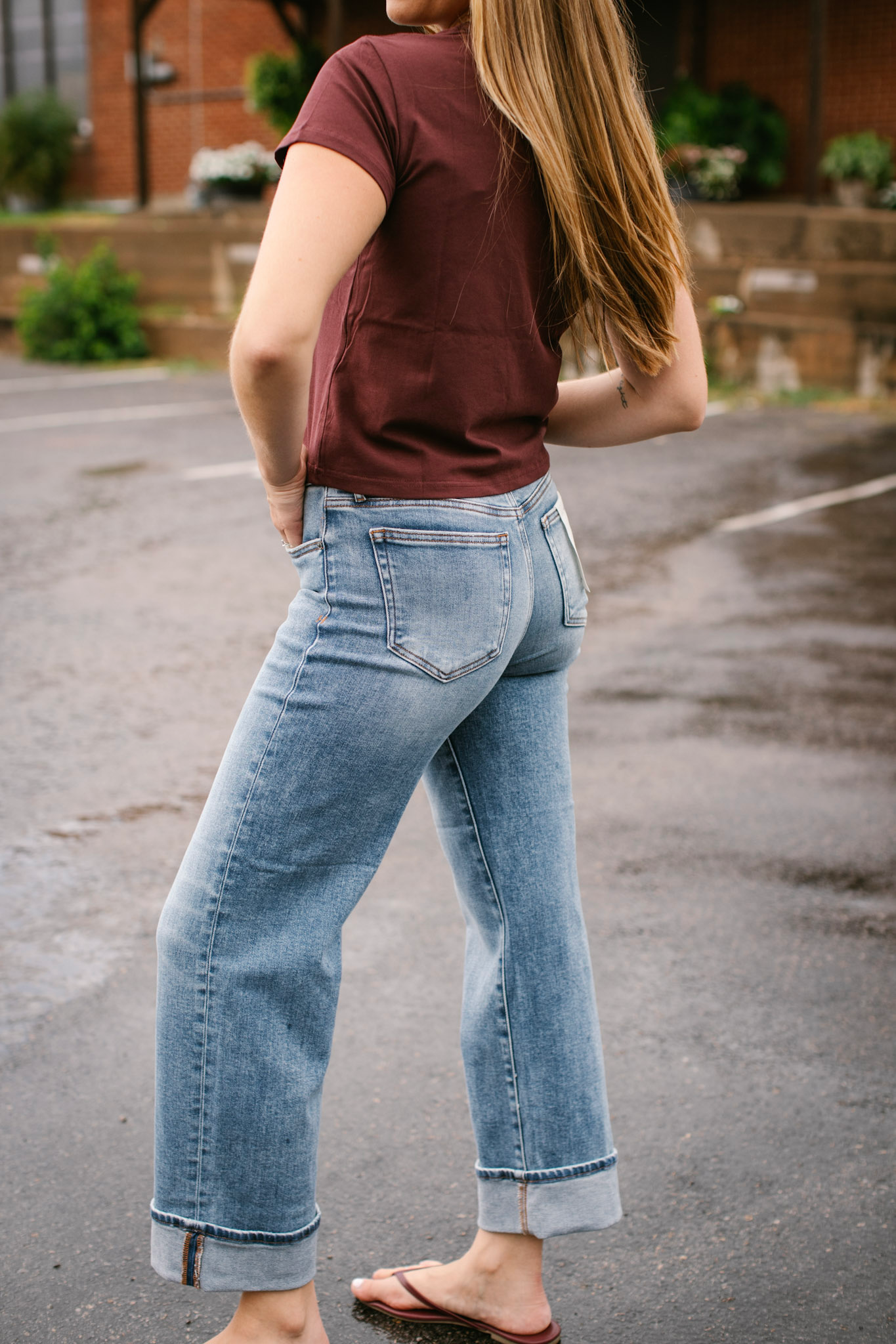 Ella Mid Rise Cuffed Jeans