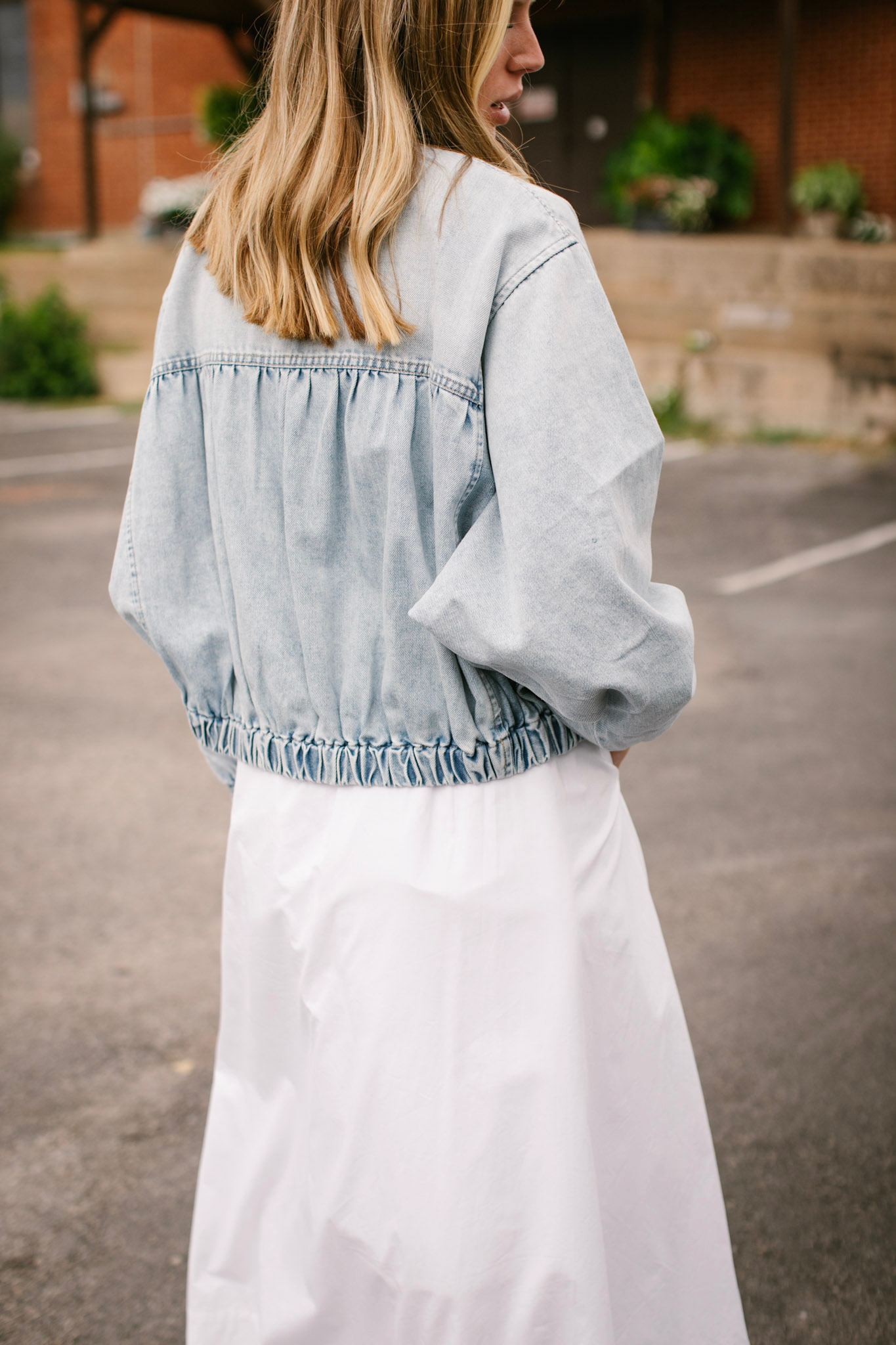 Light Denim Zip Up Jacket