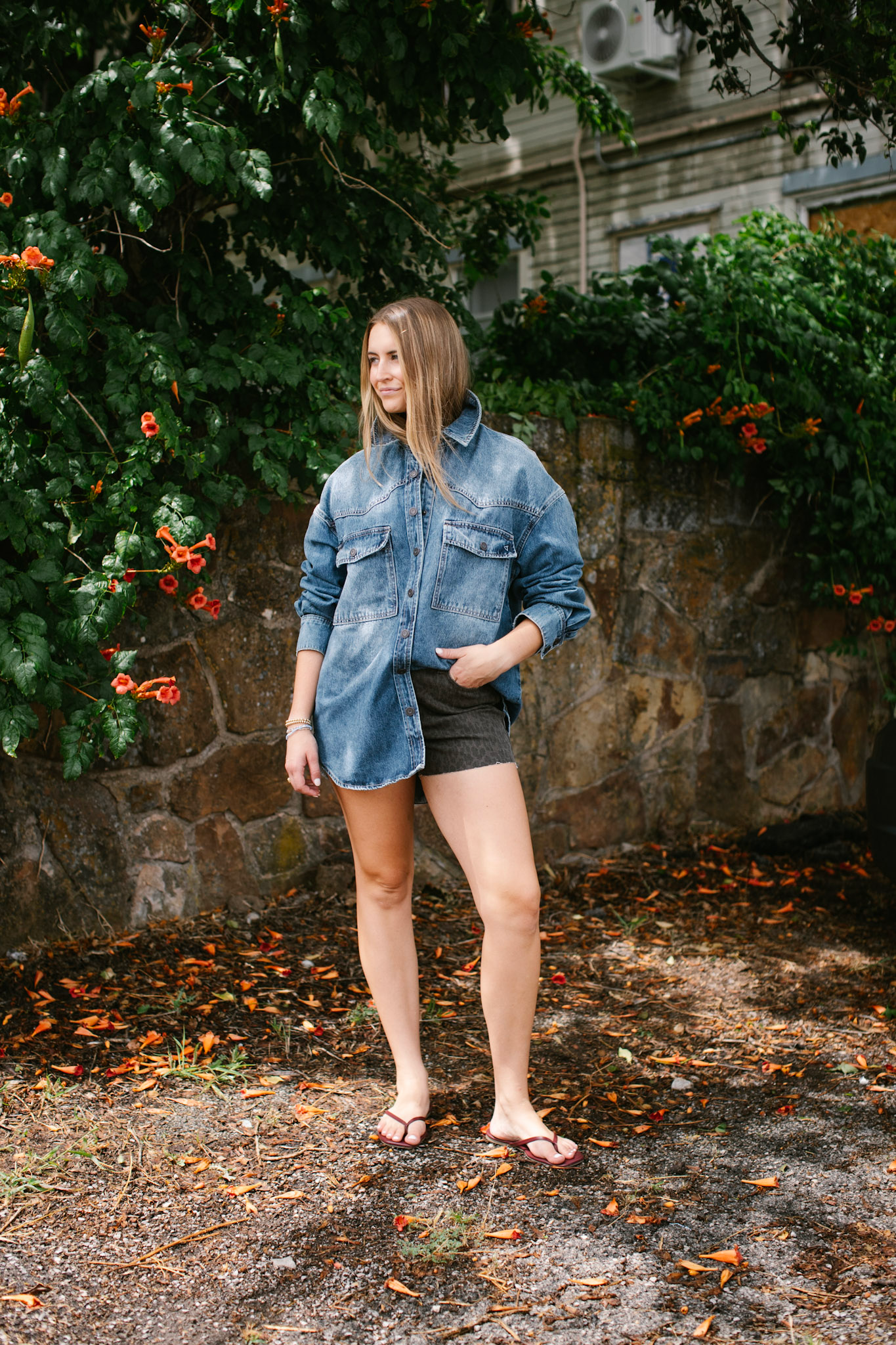 Oversized Western Denim Shirt