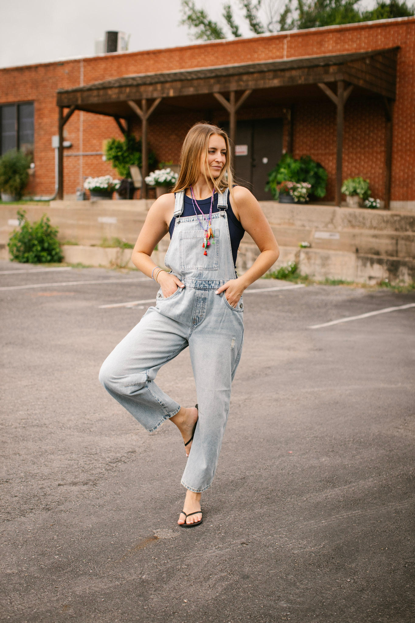 Hidden Barrel Cropped Overalls