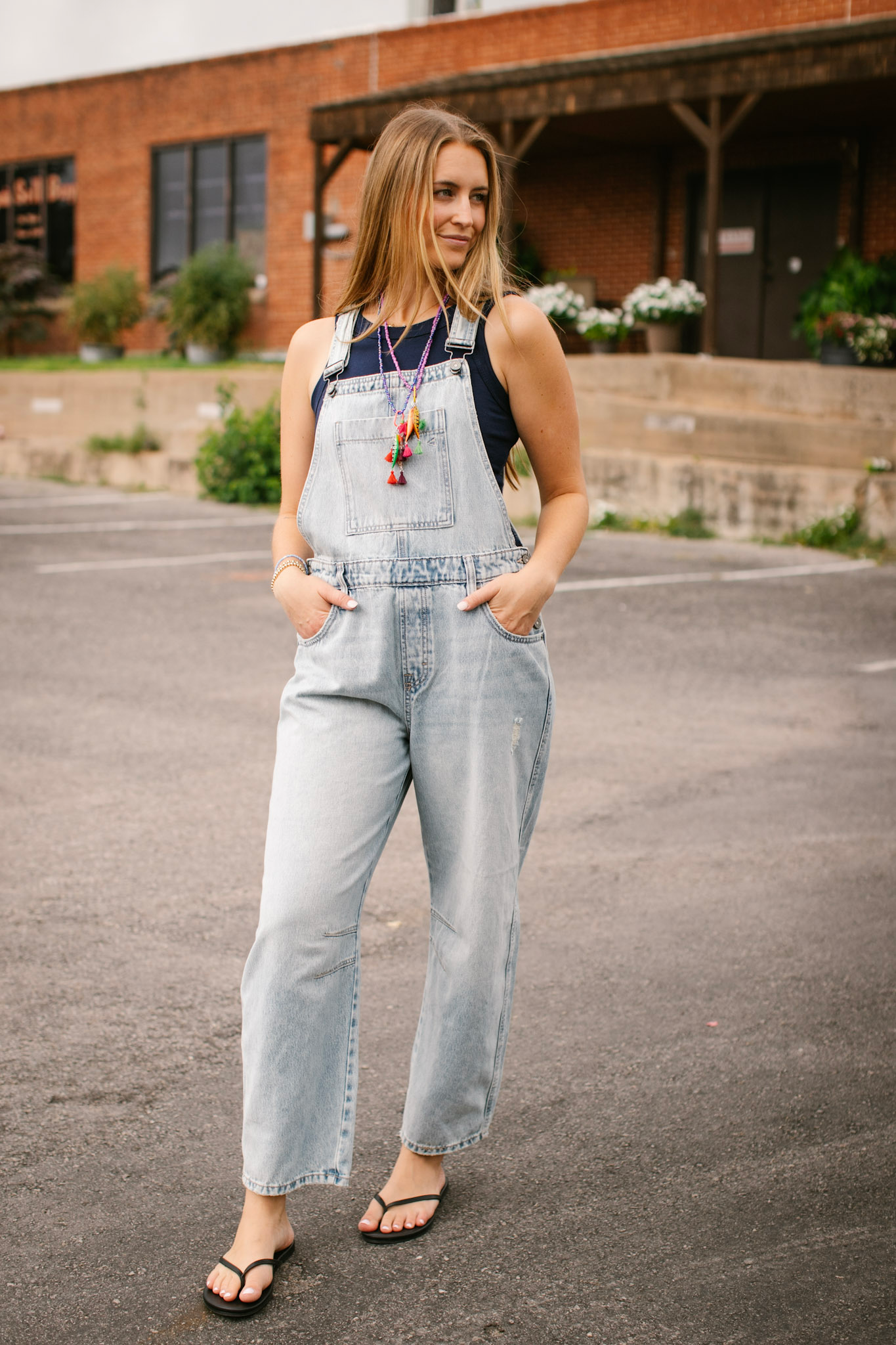Hidden Barrel Cropped Overalls