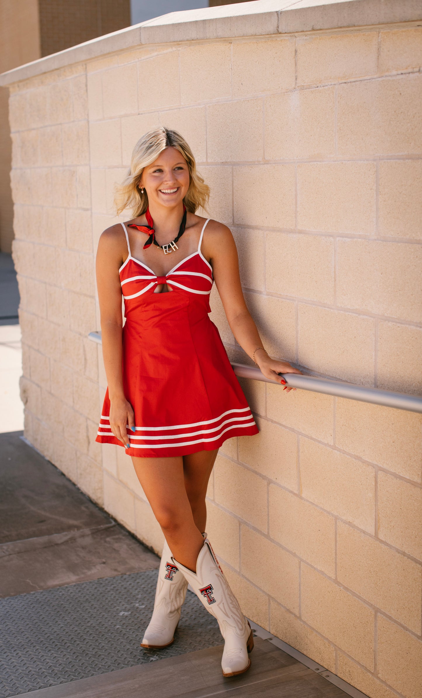Tie Back Piped Dress