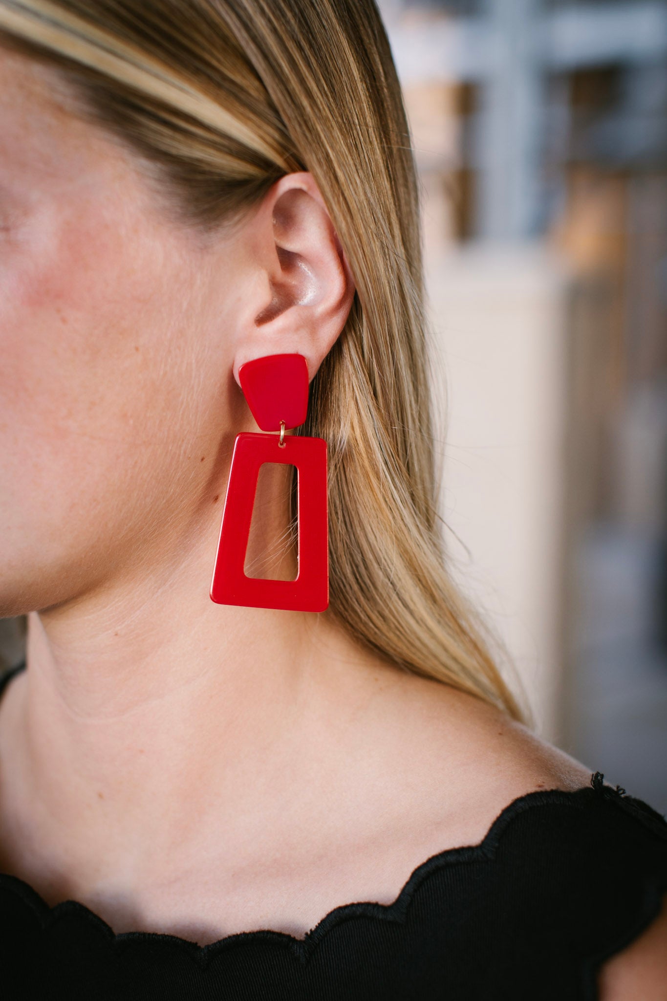 Red Acrylic Earrings