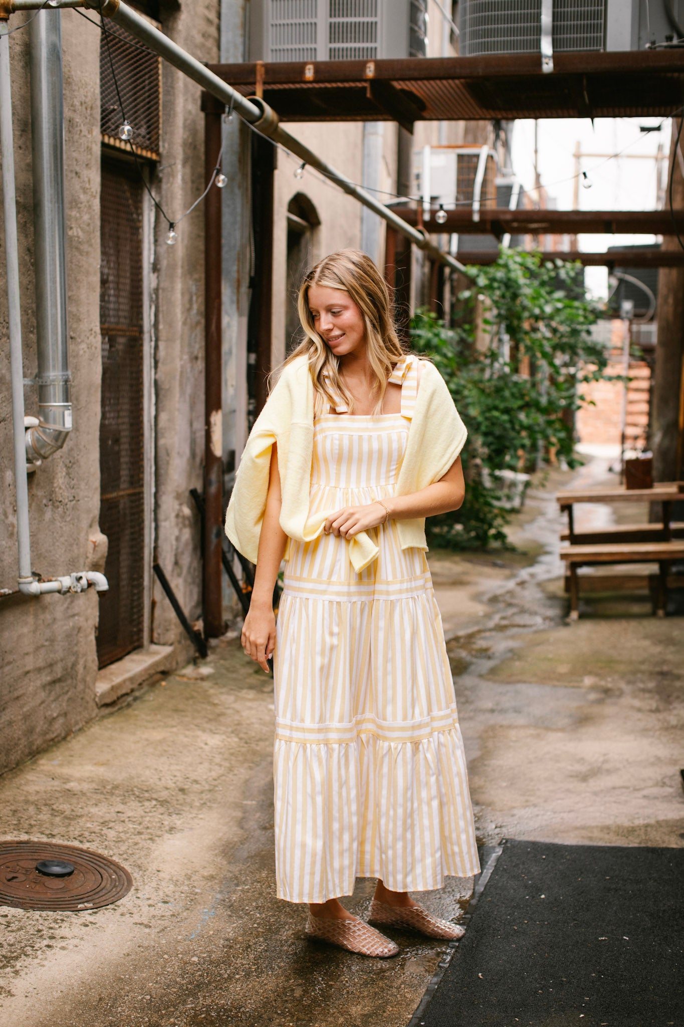 Yellow Stripe Maxi Dress