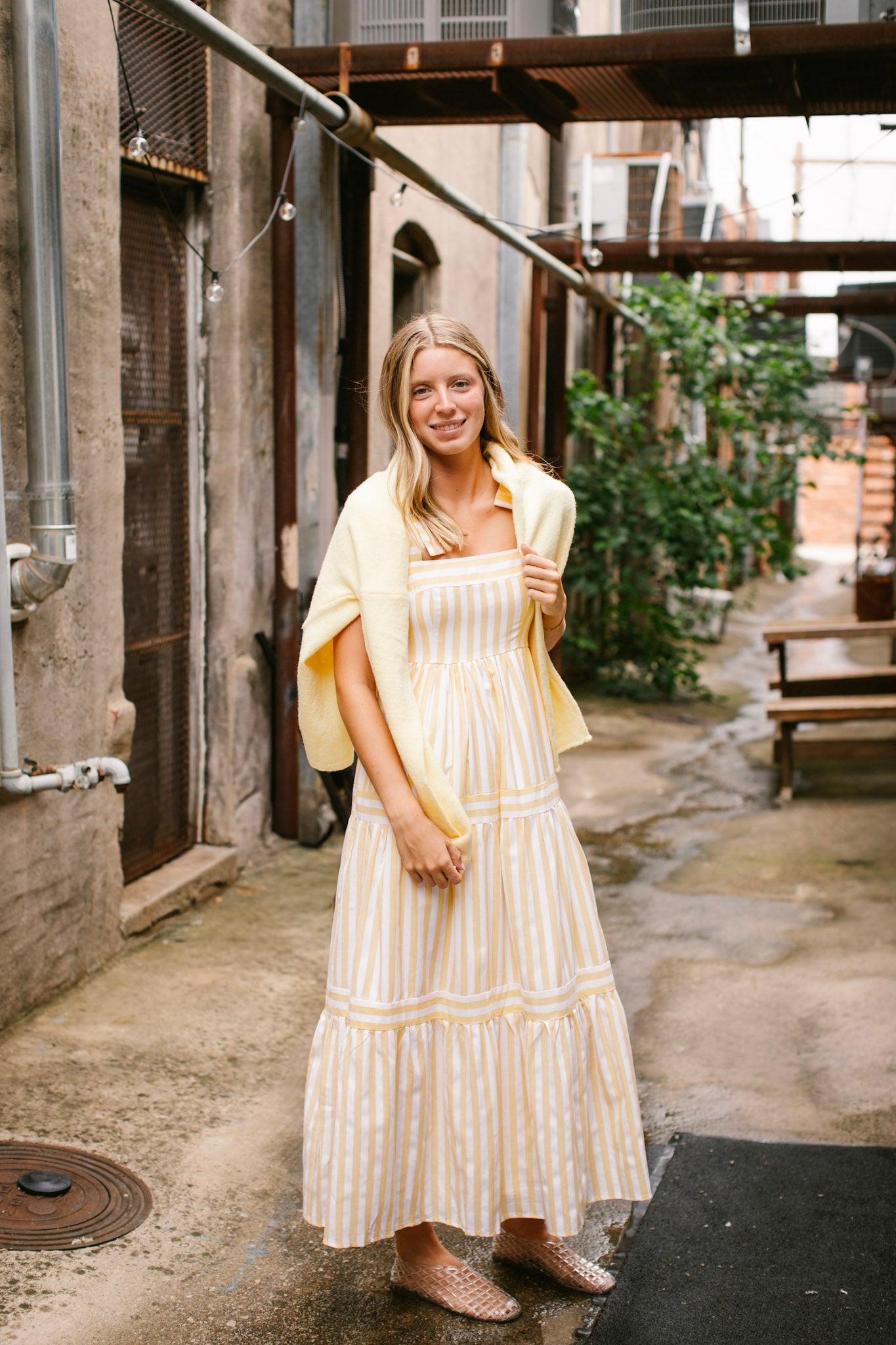 Yellow Stripe Maxi Dress