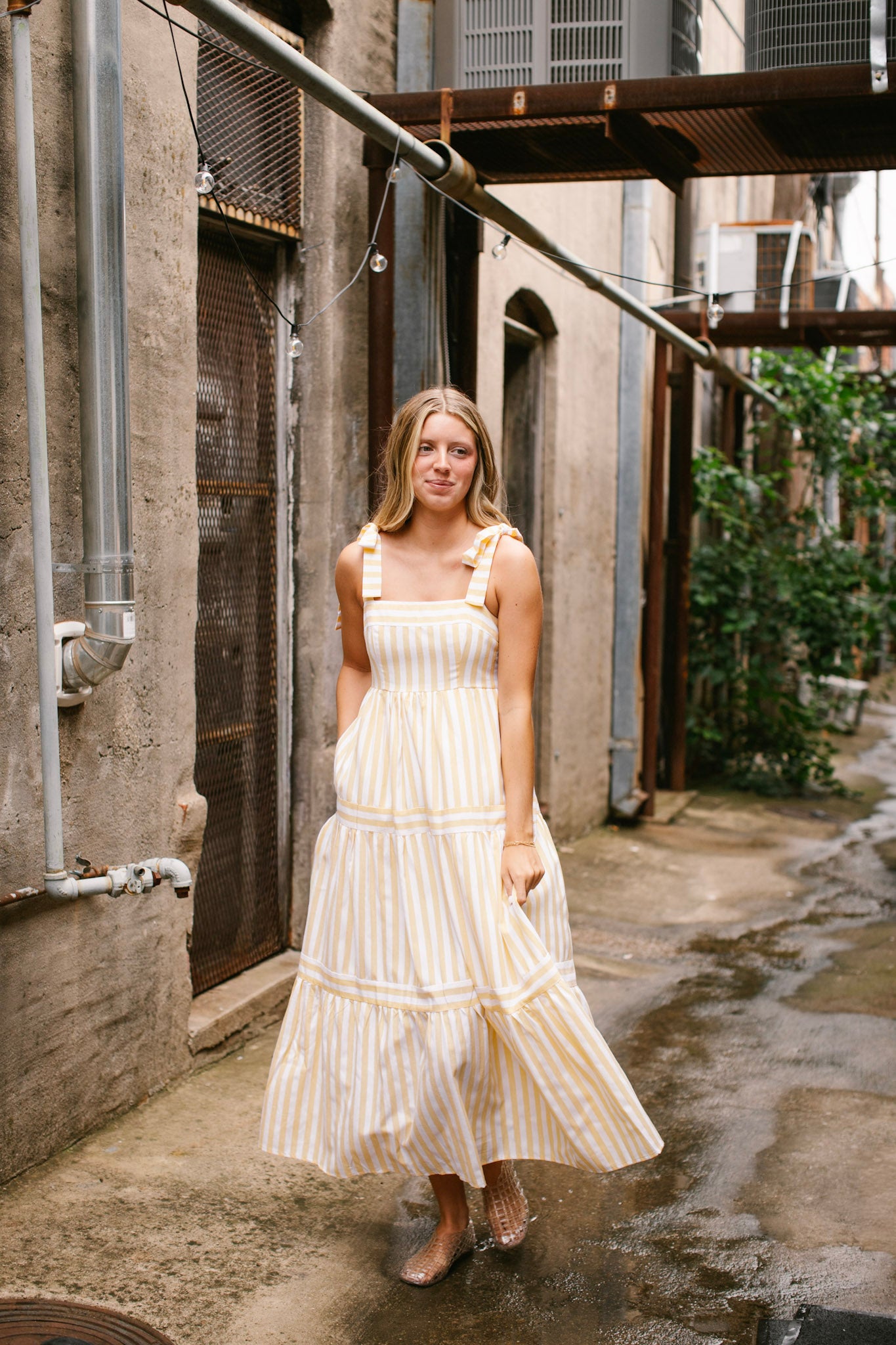 Yellow Stripe Maxi Dress