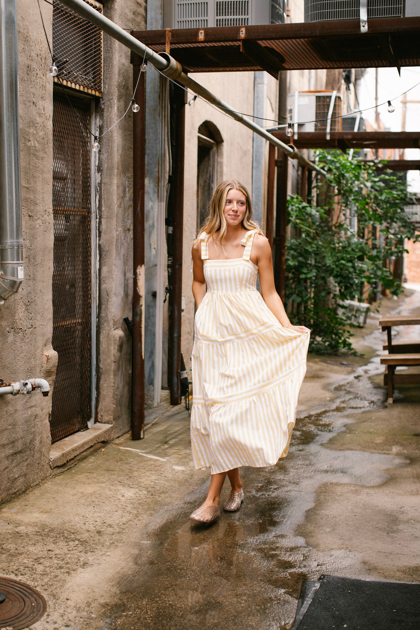 Yellow Stripe Maxi Dress