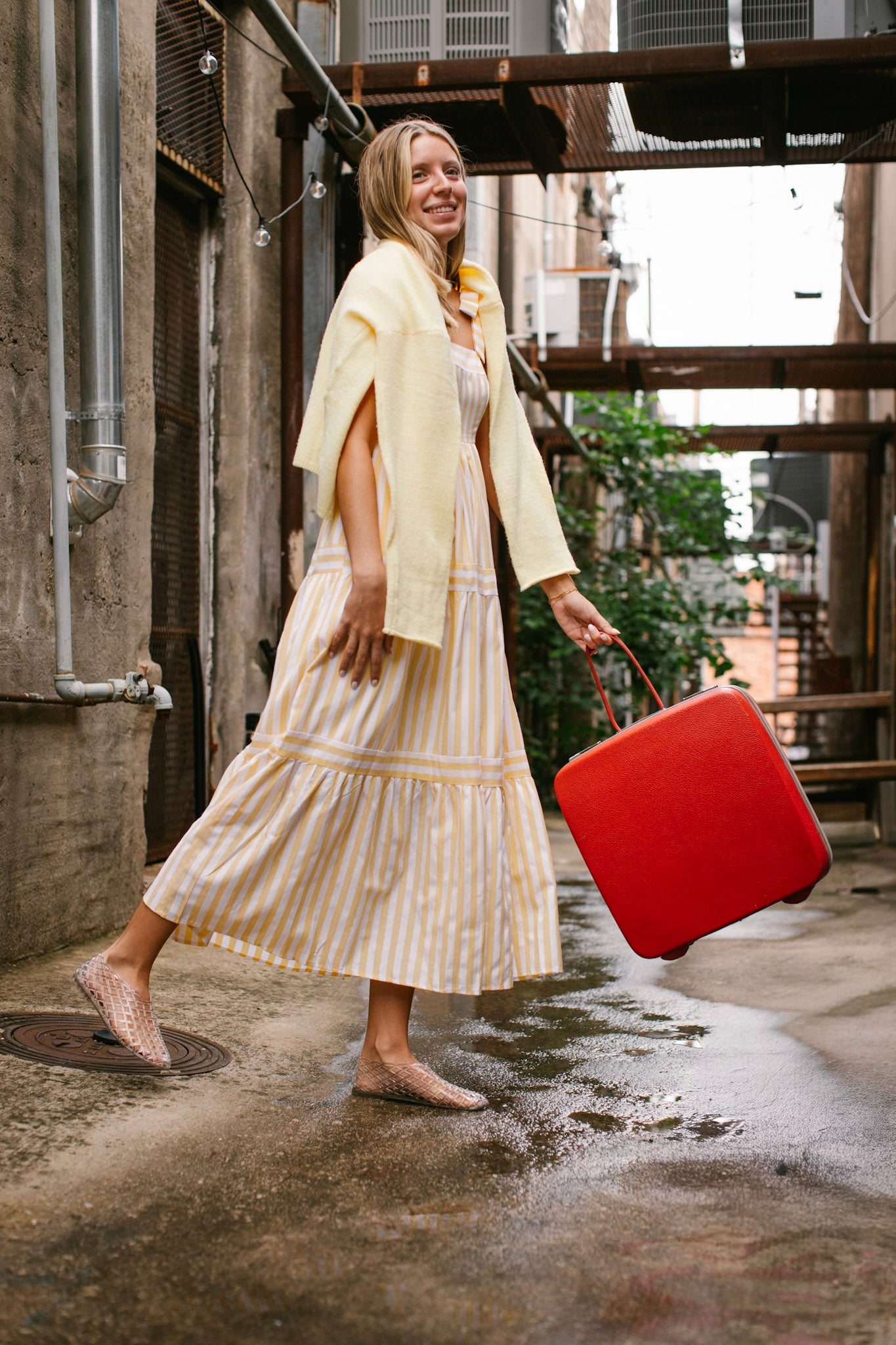 Yellow Stripe Maxi Dress