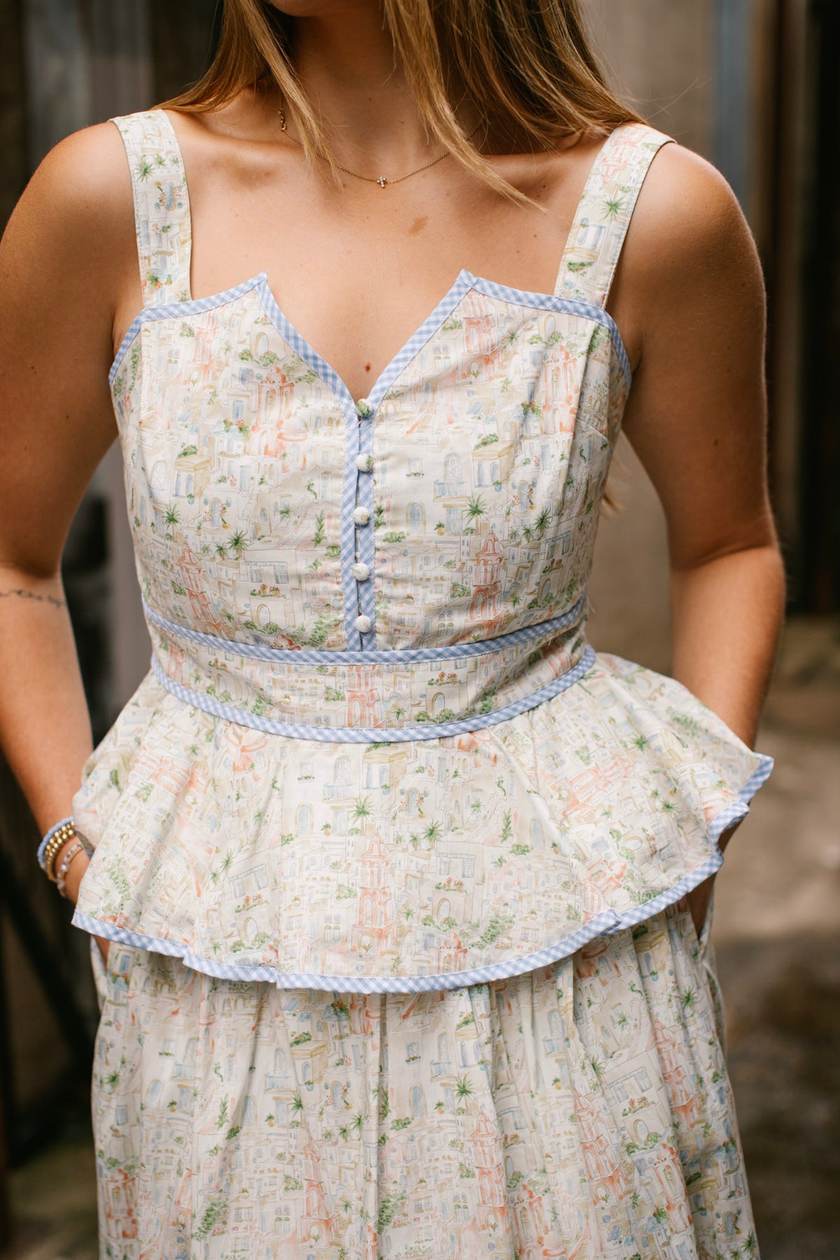 Piped Skirt/Cami Set