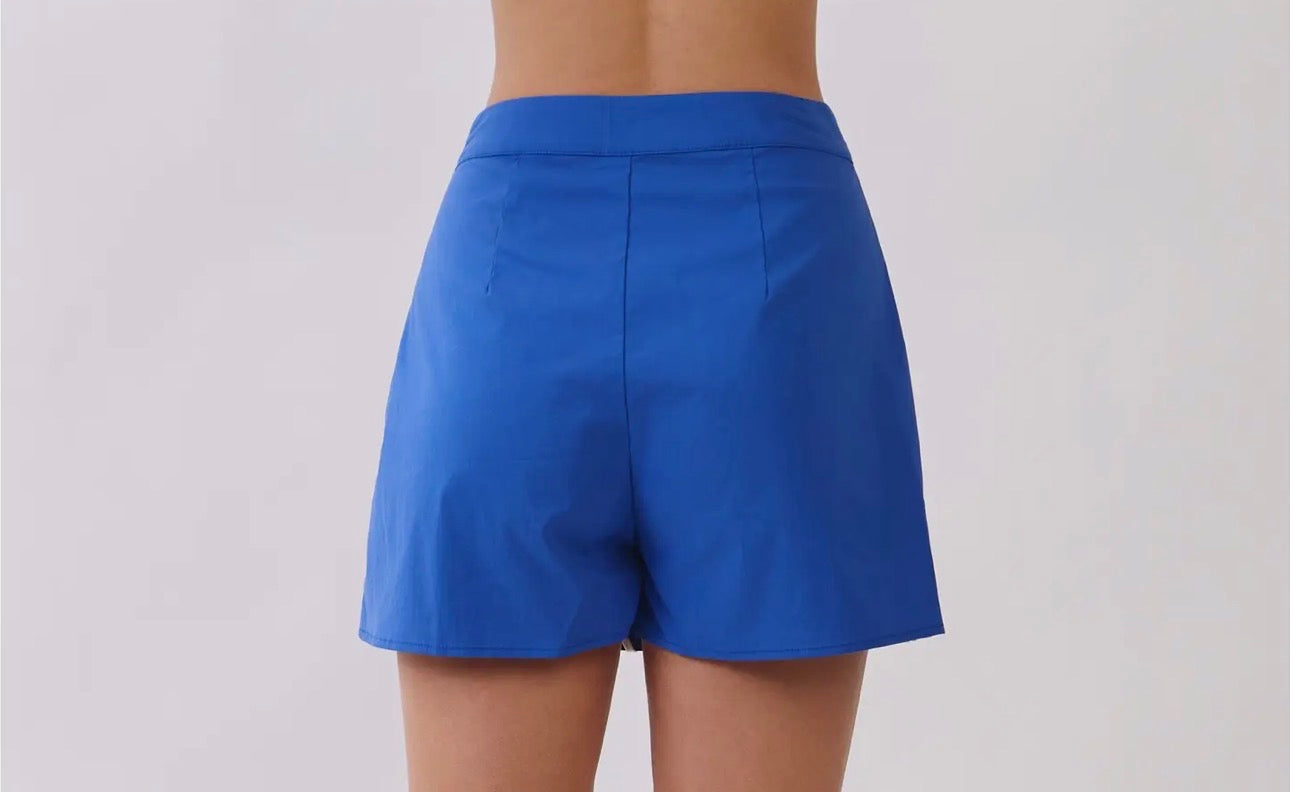 Royal Blue Whipstitch Trim Skort