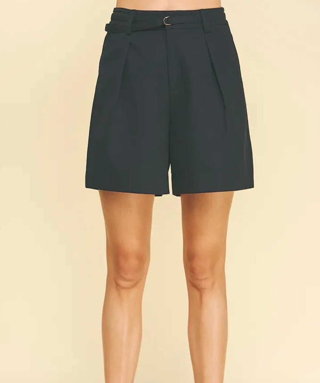 Black Midi Shorts w/ Belt
