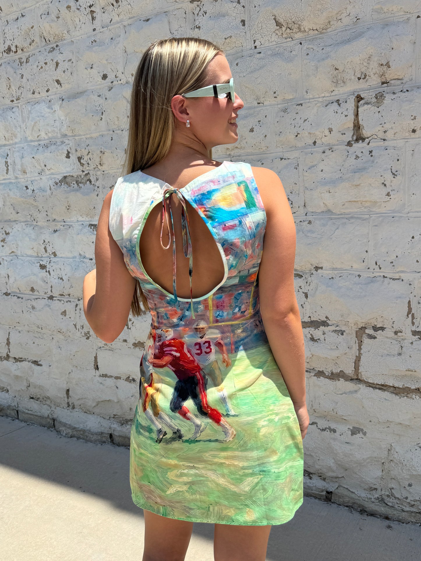 Abstract Football Print Dress