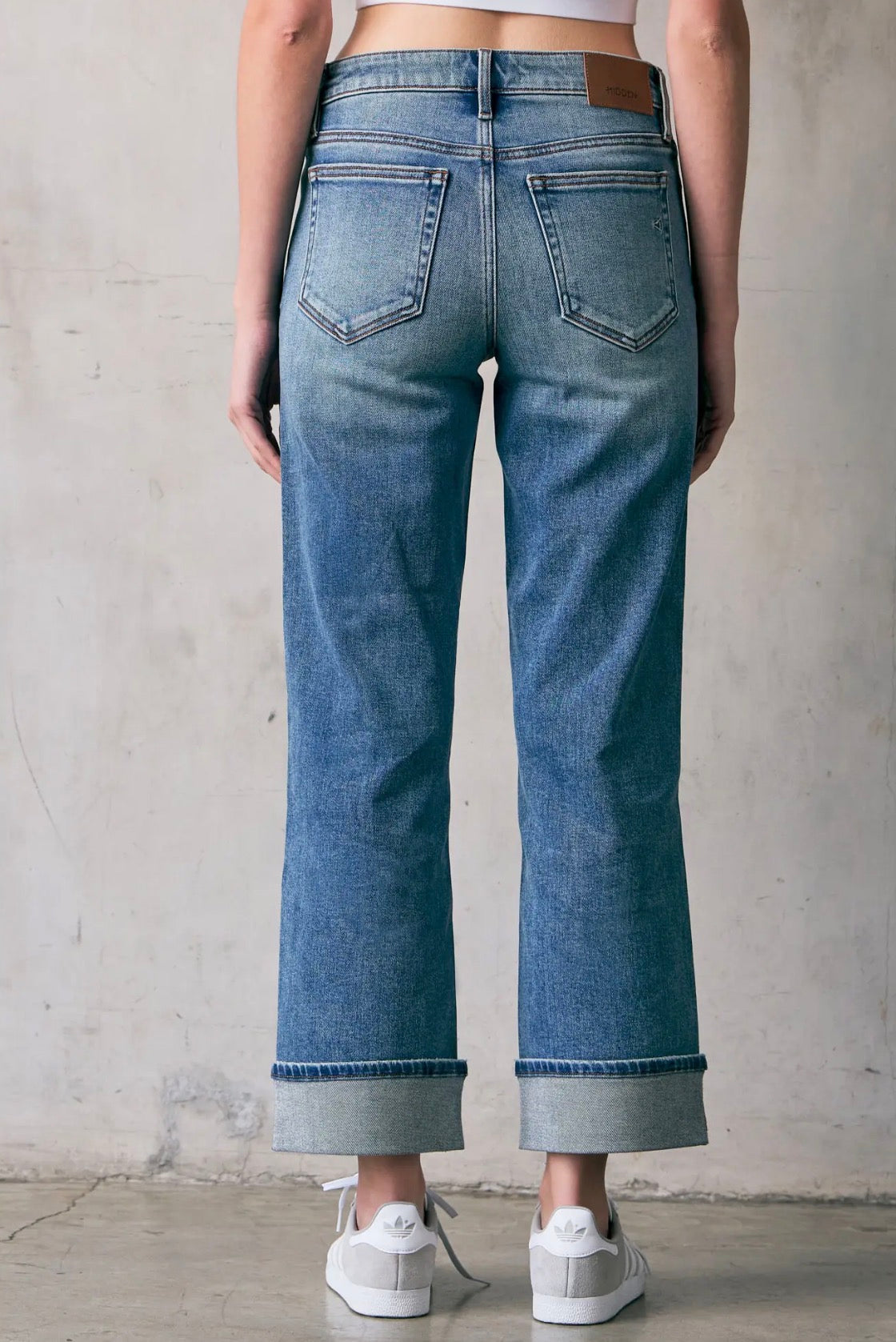 Ella Mid Rise Cuffed Jeans