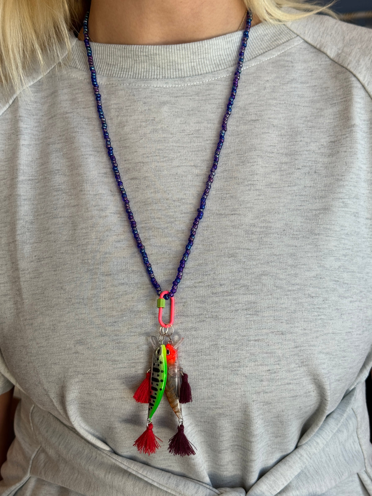 Handmade Fish Beaded Necklace