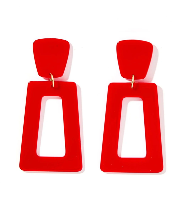 Red Acrylic Earrings